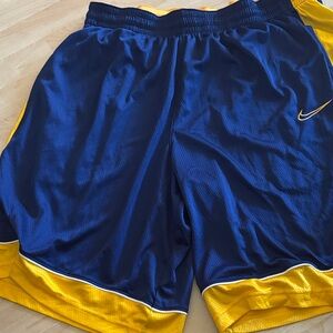 Nike Men's Athletic Shorts in Navy and Gold